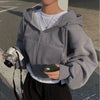 Off Duty Cropped Zip Hoodie